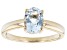 Pre-Owned Blue Aquamarine 18k Yellow Gold Over Sterling Silver March Birthstone Ring 0.85ct