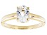 Pre-Owned White Topaz 18k Yellow Gold Over Sterling Silver April  Birthstone Ring 1.28ct