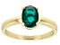 Pre-Owned Green Lab Created Emerald 18k Yellow Gold Over Sterling Silver May Birthstone Ring 0.95ct