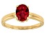 Pre-Owned Red Lab Created Ruby 18k Yellow Gold Over Sterling Silver July Birthstone Ring 1.27ct