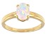 Pre-Owned Multi-Color Ethiopian Opal 18k Yellow Gold Over Sterling Silver October Birthstone Ring .5