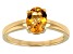 Pre-Owned Yellow Brazilian Citrine 18k Yellow Gold Over Sterling Silver November Birthstone Ring 0.9