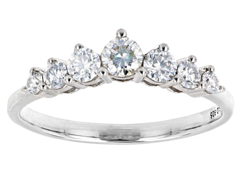 Pre-Owned Moissanite Platineve Chevron Ring .54ctw DEW