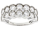 Pre-Owned Moissanite Platineve Multi Row Ring 3.34ctw DEW