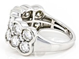 Pre-Owned Moissanite Platineve Multi Row Ring 3.34ctw DEW