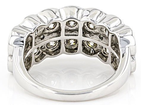 Pre-Owned Moissanite Platineve Multi Row Ring 3.34ctw DEW