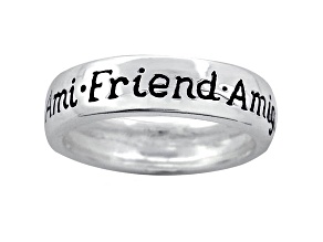 Pre-Owned "Ami", "Friend", And "Amigo" inscripted inspirational Sterling Silver Ring