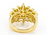 Pre-Owned Light Yellow Diamond 10k Yellow Gold Multi-Row Cluster Ring 1.90ctw