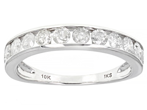 Pre-Owned White Diamond 10K White Gold Band Ring 1.00ctw
