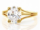 Pre-Owned 3.80ctw White Cubic Zirconia 18K Yellow Gold Over Sterling Silver Ring