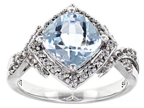 Pre-Owned Sky Blue Glacier Topaz Rhodium Over Sterling Silver Ring 3.03ctw