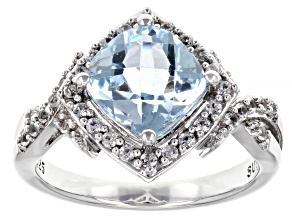 Pre-Owned Sky Blue Topaz Rhodium Over Sterling Silver Ring 3.03ctw
