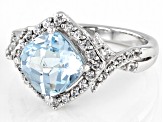 Pre-Owned Sky Blue Glacier Topaz Rhodium Over Sterling Silver Ring 3.03ctw
