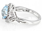Pre-Owned Sky Blue Glacier Topaz Rhodium Over Sterling Silver Ring 3.03ctw