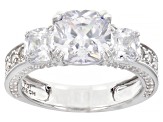 Pre-Owned White Cubic Zirconia Rhodium Over Sterling Silver Ring 7.91ctw