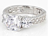Pre-Owned White Cubic Zirconia Rhodium Over Sterling Silver Ring 7.91ctw