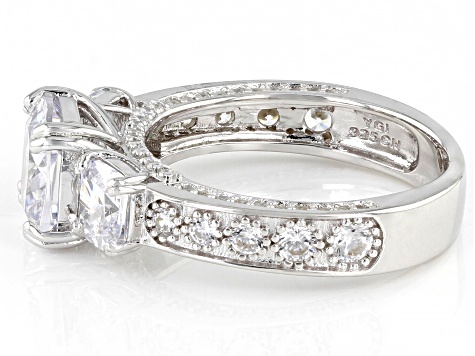 Pre-Owned White Cubic Zirconia Rhodium Over Sterling Silver Ring 7.91ctw