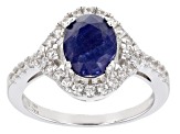 Pre-Owned Mahaleo® Blue Sapphire Rhodium Over Sterling Silver Ring 2.70ctw