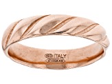 Pre-Owned 18K Rose Gold Over Sterling Silver 4.3MM Spiral Band Ring