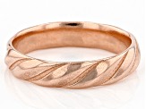 Pre-Owned 18K Rose Gold Over Sterling Silver 4.3MM Spiral Band Ring