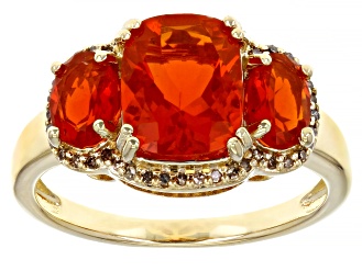 Pre-Owned Orange Mexican Fire Opal 14K Yellow Gold Ring  1.68ctw