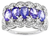 Pre-Owned Blue Tanzanite Rhodium Over Sterling Silver Ring 1.99ctw