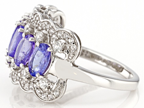 Pre-Owned Blue Tanzanite Rhodium Over Sterling Silver Ring 1.99ctw