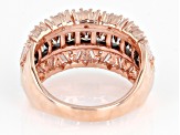 Pre-Owned Champagne And White Diamond 10k Rose Gold Wide Band Ring 2.00ctw