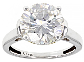 Picture of Pre-Owned Moissanite Platineve And 14k Yellow Gold Over Silver 
Solitaire Ring 4.75ct DEW