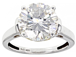 Pre-Owned Moissanite Platineve And 14k Yellow Gold Over Silver 
Solitaire Ring 4.75ct DEW
