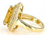 Pre-Owned Yellow Citrine 18k Yellow Gold Over Sterling Silver Ring 4.09ctw