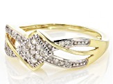 Pre-Owned White Diamond 10k Yellow Gold Cluster Ring 0.10ctw