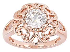 Pre-Owned Moissanite 14k Rose Gold Over Silver Ring 1.20ctw DEW