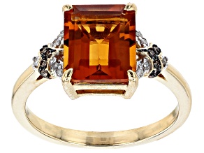 Pre-Owned Orange Madeira Citrine 10k Yellow Gold Ring 2.76ctw
