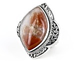 Pre-Owned Multi-Color Brecciated Jasper Silver Ring