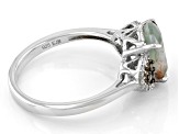 Pre-Owned Aquaprase® With Champagne & White Diamond Sterling Silver Ring 0.16ctw