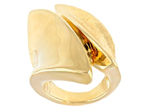 Pre-Owned 18K Yellow Gold Over Bronze Statement Ring