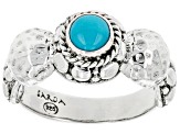 Pre-Owned 5mm Blue Sleeping Beauty Turquoise Silver Ring