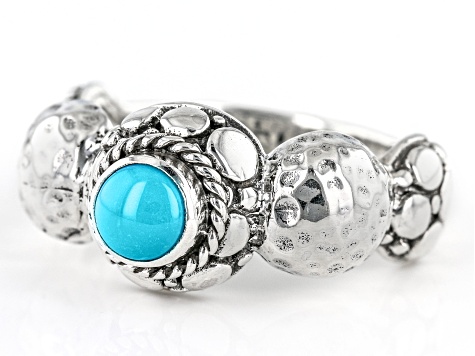 Pre-Owned 5mm Blue Sleeping Beauty Turquoise Silver Ring