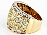 Pre-Owned Natural Yellow And White Diamond 14k Yellow Gold Wide Band Ring 2.45ctw
