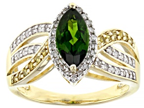 Pre-Owned Green Chrome Diopside 10k Yellow Gold Ring 1.16ctw