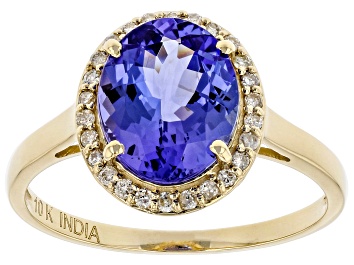 Picture of Pre-Owned Blue Tanzanite 10k Yellow Gold Ring 2.35ctw