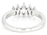 Pre-Owned White Zircon Rhodium Over Sterling Silver Ring 0.91ctw
