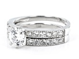 Pre-Owned White Cubic Zirconia Rhodium Over Sterling Silver Rings 2.90CTW