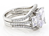 Pre-Owned White Cubic Zirconia Platinum Over Sterling Silver Ring Set 8.62ctw