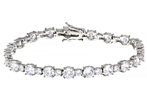 Pre-Owned White Cubic Zirconia Platinum Over Sterling Silver Tennis Bracelet 17.49ctw
