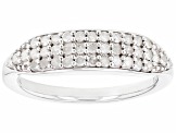 Pre-Owned White Diamond Rhodium Over Sterling Silver Band Ring 0.50ctw
