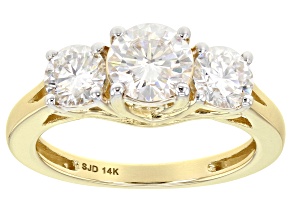 Pre-Owned Moissanite 14k Yellow Gold Ring 2.00ctw DEW.