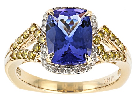 Pre-Owned Blue Tanzanite 14K Yellow Gold Ring 3.18ctw