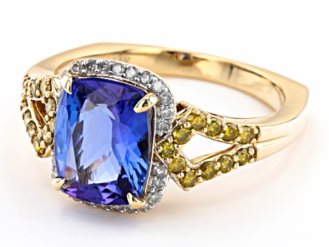 Pre-Owned Blue Tanzanite 14K Yellow Gold Ring 3.18ctw